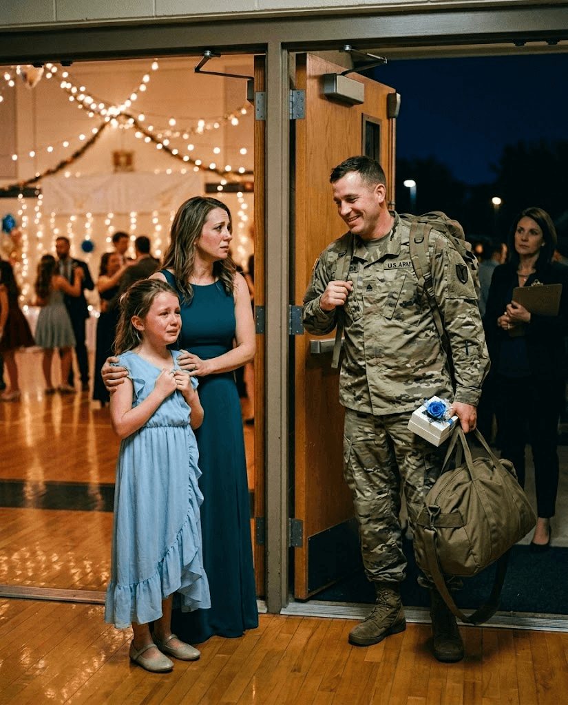 Она ждала отца у двери, пока одна фраза не остановила зал-GiangTran