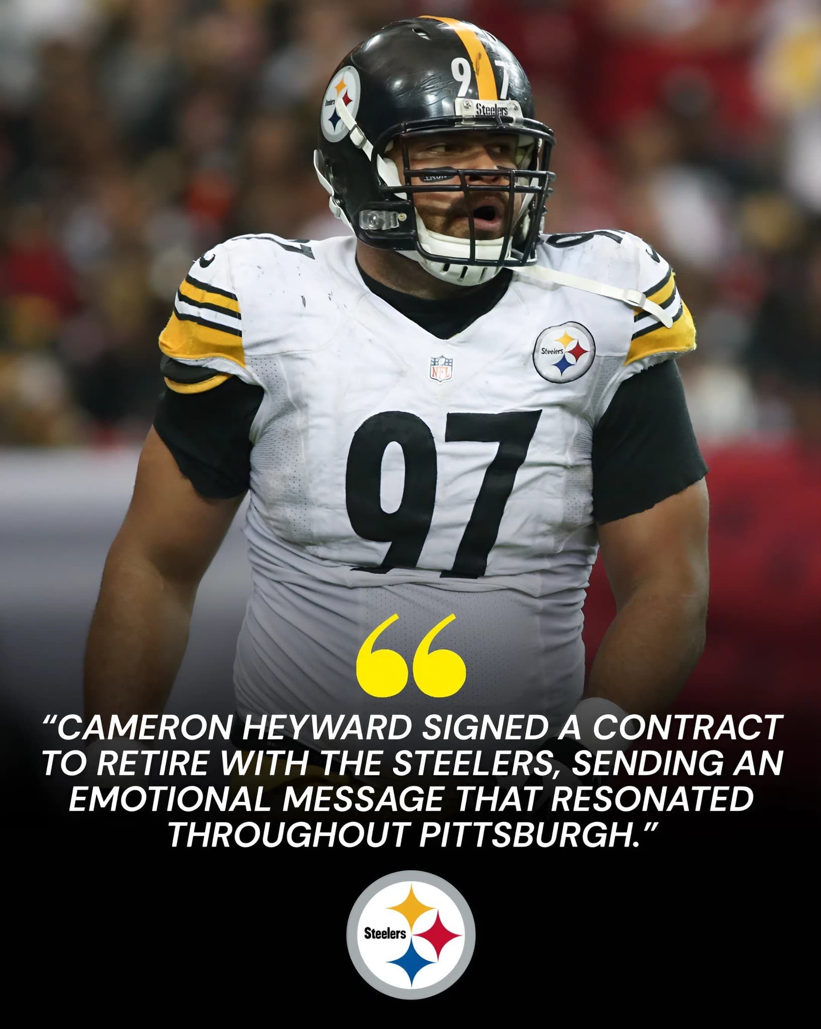 BREAKING NEWS: Cameron Heyward signs one-day contract to retire from the Steelers, sends heartfelt “404 days” message to Pittsburgh.
